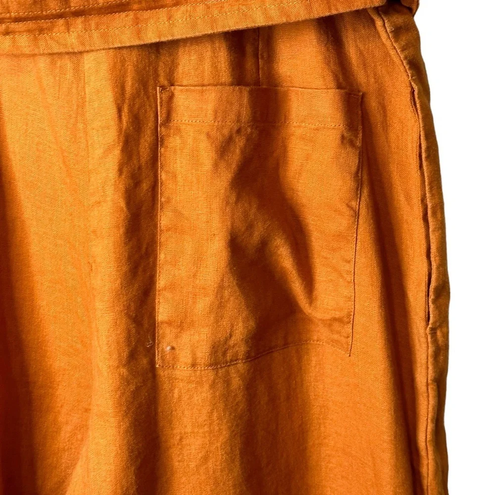 Everlane Burnt Orange The‎ Linen Jumpsuit Size 00
